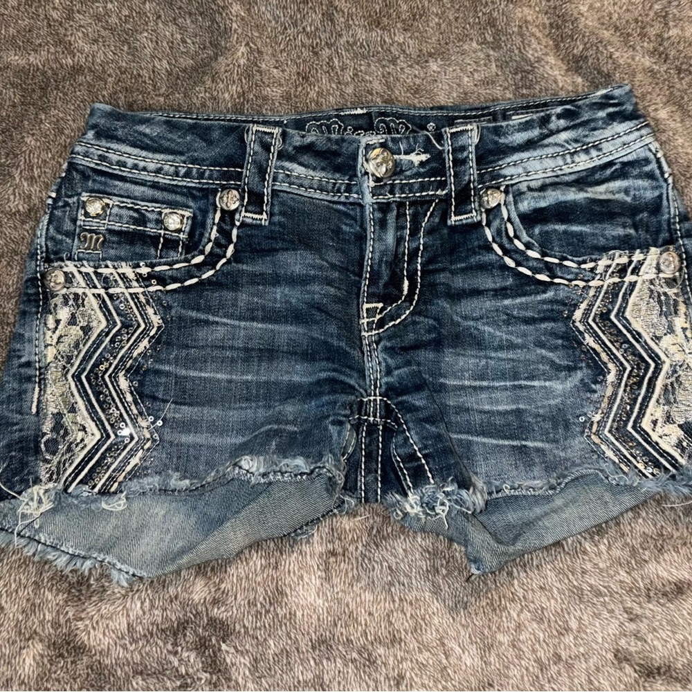 Dark Blue beautiful Miss Me shorts